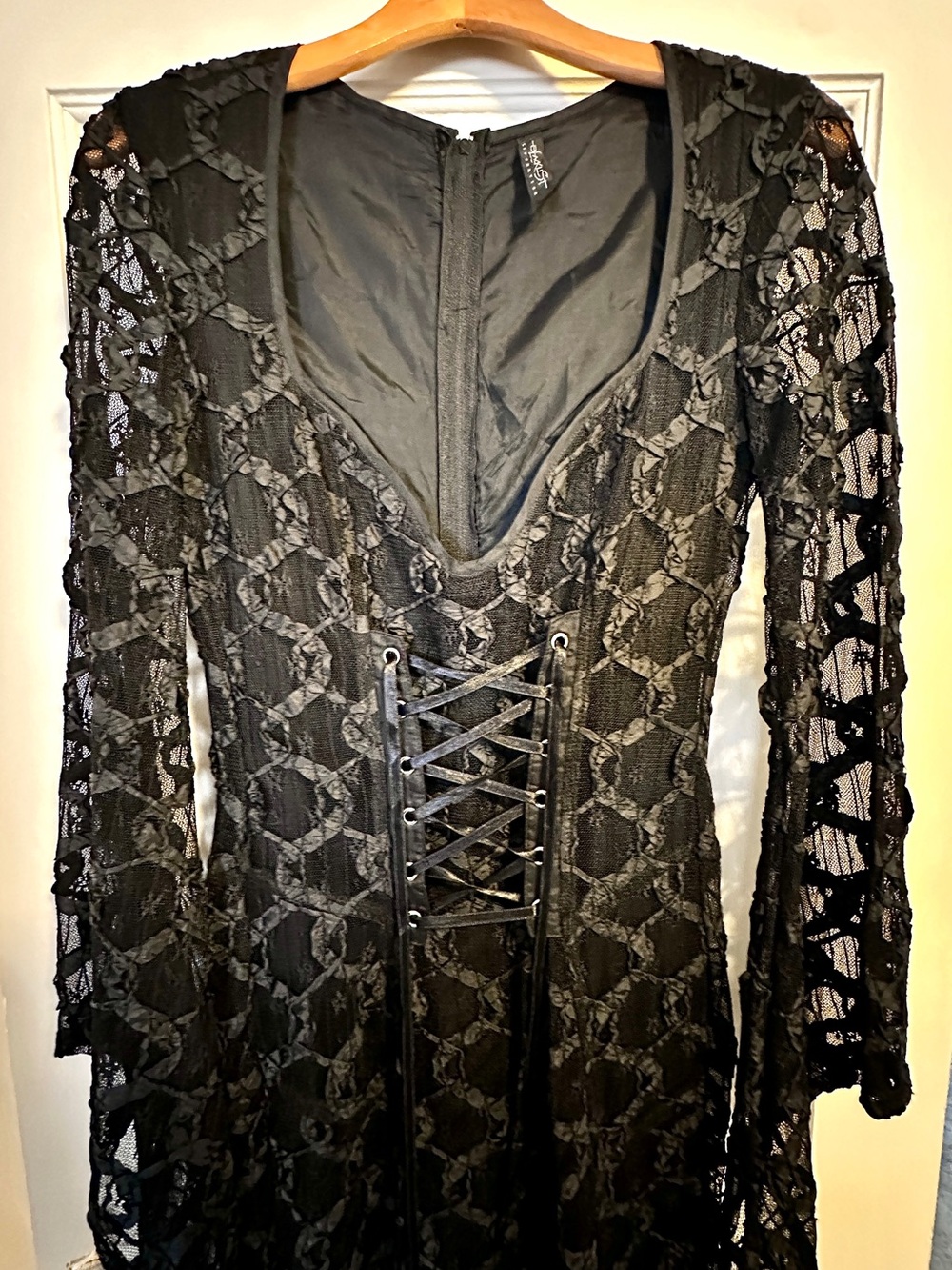 Vintage Lip Service Blacklist Corset Lace Up Dark Victorian Goth Gown - Picture 2 of 6